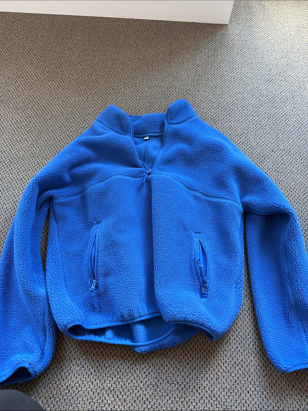 Amazon Blue Sherpa Fleece Jacket with Zip Pockets